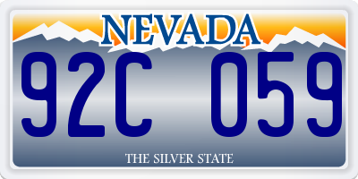 NV license plate 92C059