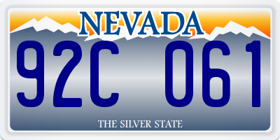 NV license plate 92C061