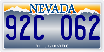 NV license plate 92C062