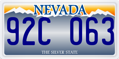 NV license plate 92C063