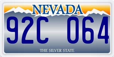 NV license plate 92C064