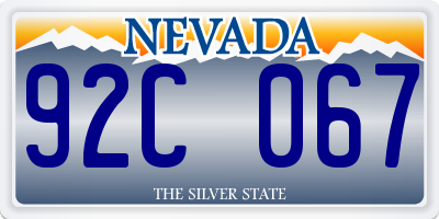 NV license plate 92C067