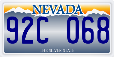 NV license plate 92C068