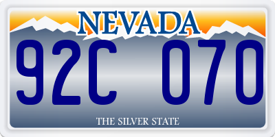 NV license plate 92C070