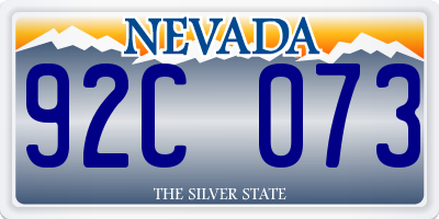 NV license plate 92C073
