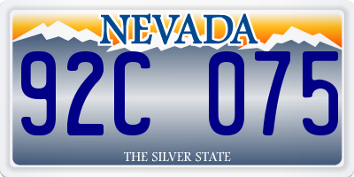 NV license plate 92C075