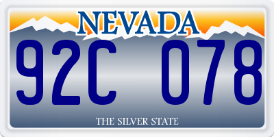 NV license plate 92C078