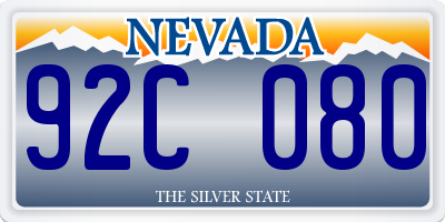 NV license plate 92C080