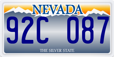 NV license plate 92C087