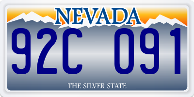 NV license plate 92C091