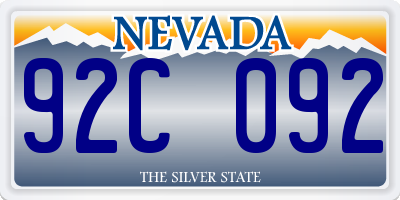 NV license plate 92C092
