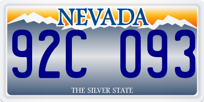 NV license plate 92C093