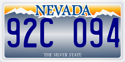 NV license plate 92C094