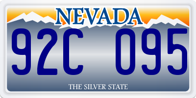 NV license plate 92C095