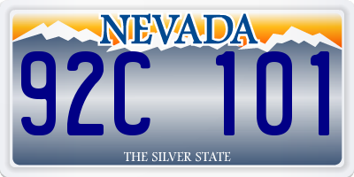 NV license plate 92C101