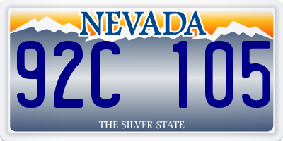 NV license plate 92C105