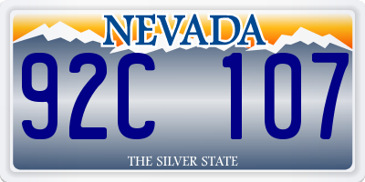 NV license plate 92C107