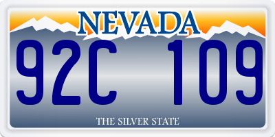 NV license plate 92C109