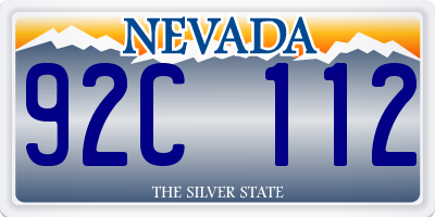 NV license plate 92C112