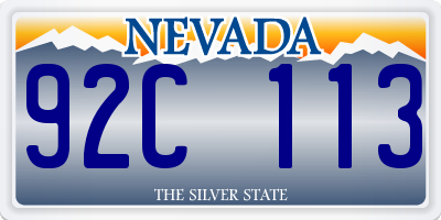 NV license plate 92C113