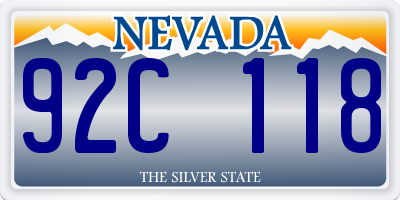 NV license plate 92C118