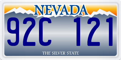 NV license plate 92C121