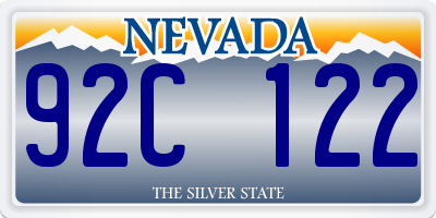 NV license plate 92C122