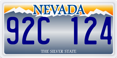 NV license plate 92C124