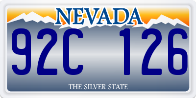 NV license plate 92C126