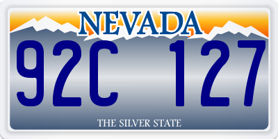 NV license plate 92C127