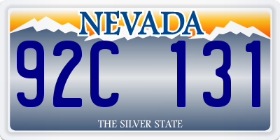 NV license plate 92C131