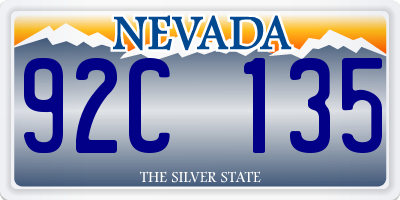 NV license plate 92C135