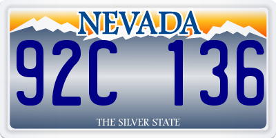 NV license plate 92C136