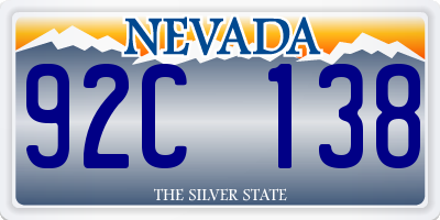 NV license plate 92C138