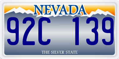 NV license plate 92C139