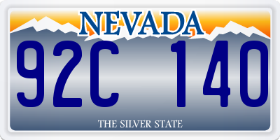 NV license plate 92C140