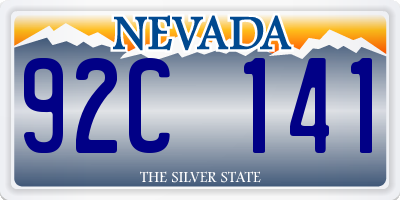 NV license plate 92C141