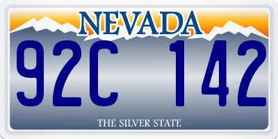 NV license plate 92C142