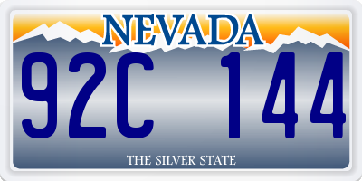 NV license plate 92C144