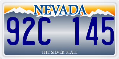 NV license plate 92C145