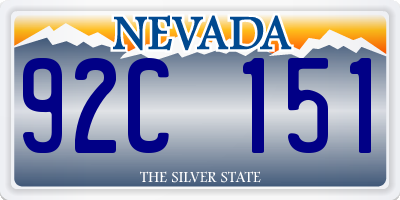 NV license plate 92C151