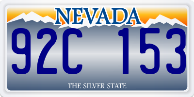 NV license plate 92C153