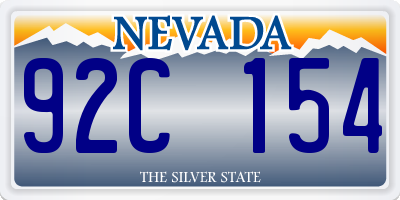 NV license plate 92C154