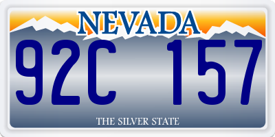 NV license plate 92C157