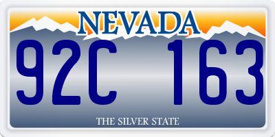 NV license plate 92C163