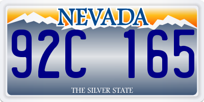 NV license plate 92C165