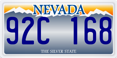 NV license plate 92C168