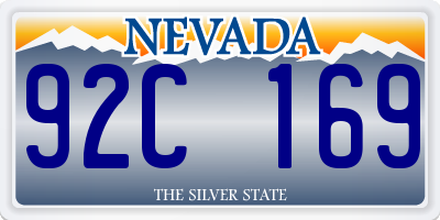 NV license plate 92C169