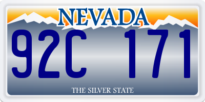 NV license plate 92C171