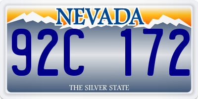 NV license plate 92C172